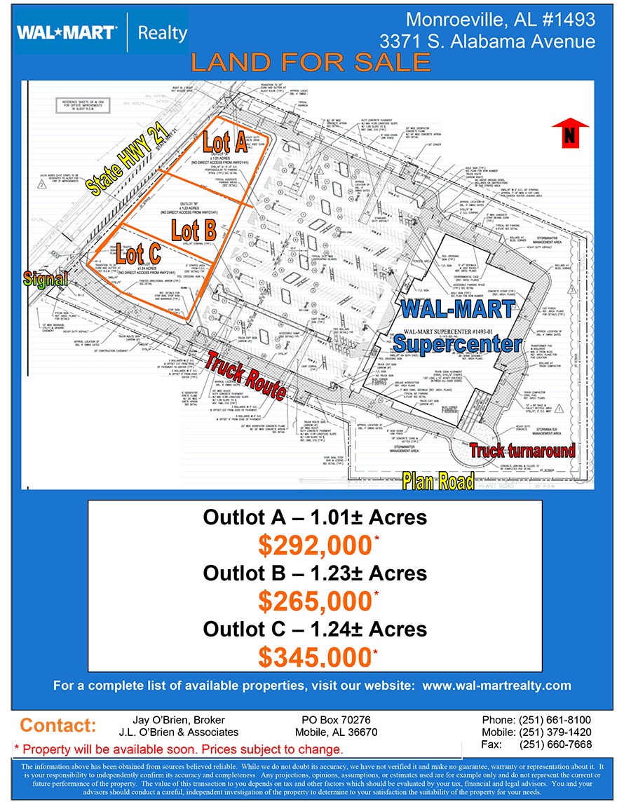 City of Monroeville Alabama Wal Mart Property